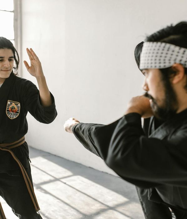 Man focusing on strength and physical coordination practice